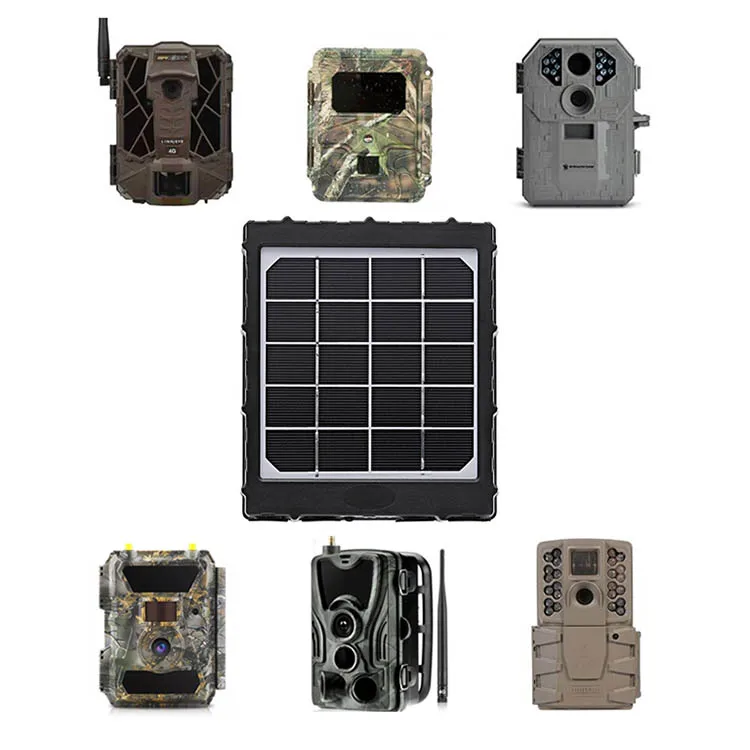 6v/9v/12v 8000mAh Hunting Trail Cameras Solar Panel Charger for feeder kit forest Game Cameras 1.7mm/DC2.1mm/USB adapter