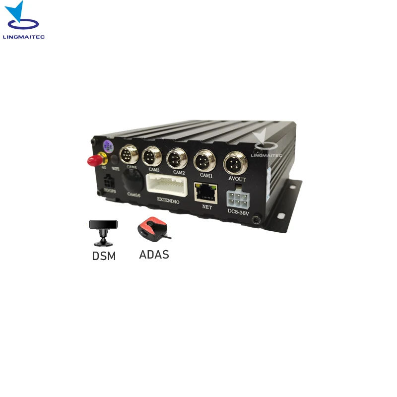 Mobile DVR 4 Channels DVR AI Driver Behavior Analysis DSM ADAS G-sensor waterproof for logistics fleet tracking system