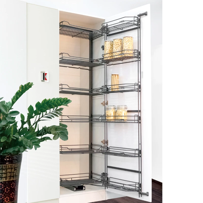 
Larder Unit Pull Out Tall Pantry In Kitchen Furniture Cabinet Storage With Soft Close Sliding 