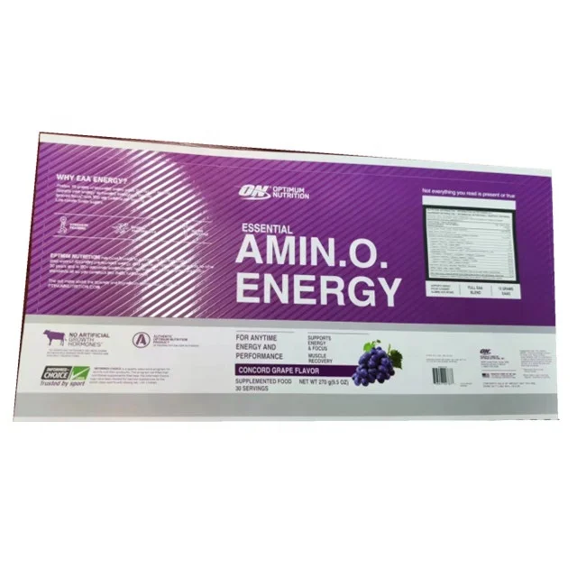 Essential Amino Energy Anytime Energy Recovery Mental Focus 100mg Caffeine From Natural Sources Concord BCAA Powder LABELS