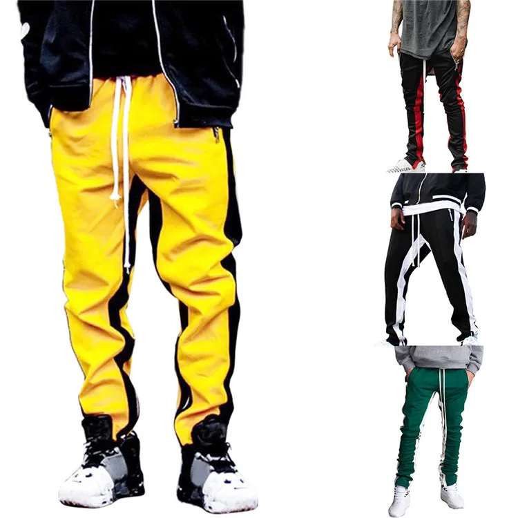 Wholesale Gym Slim Fit Track Pants Custom Mens Fashion Hip hop Side Stripe Pants