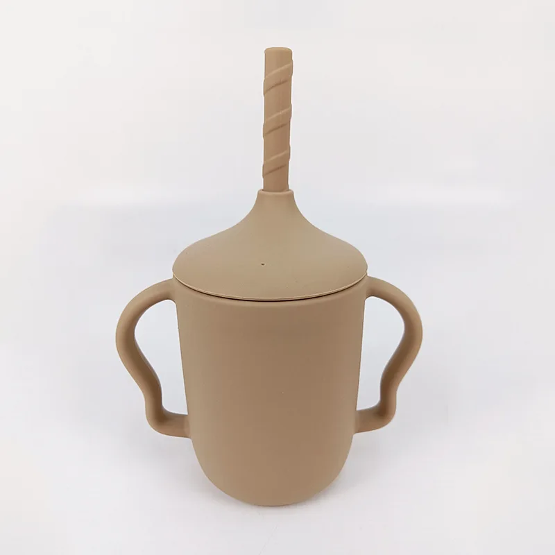 Unique design anti slip and anti drop silicone baby water cup easy to clean no bisphenol silicone cup