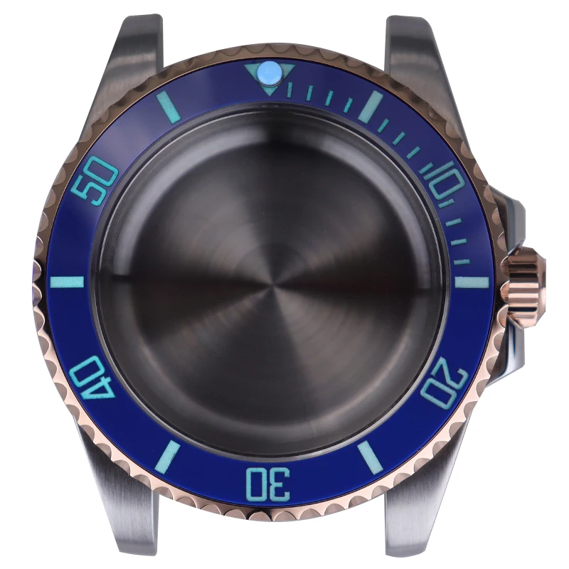 40mm modified watch case kit luminous blue Ceramic bezel insert For Seiko Nh35 NH36/38 Eta 2824 Miyota 8215 Movement 28.5mm dial