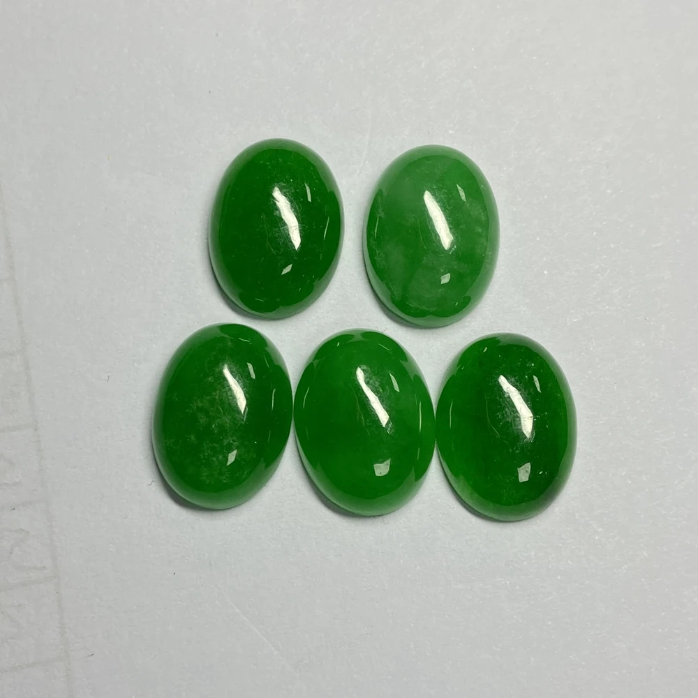 
HQ GEMS Natural Green Myanmar Jadeite Loose Gemstone Flatback Cabochon Beads Burmese Jade Stone Price 