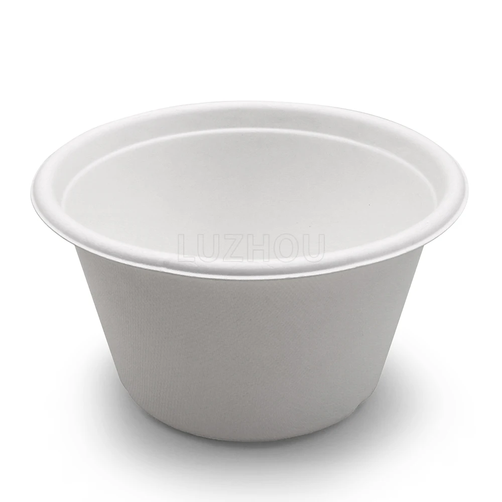 Luzhoupack 700ml Refrigerator Safe Sealed Great Eco Bagasse Biodegradable Disposable Ice Cream Delivery Paper Box Packaging