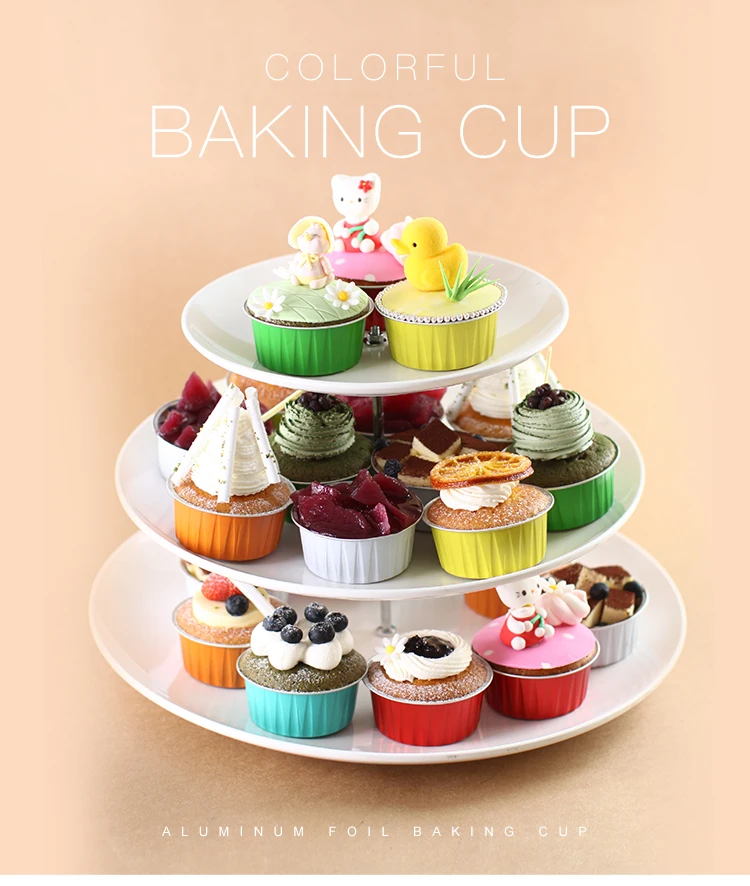 ABLPACK Wholesale High Quality Colored Food Safe Aluminum Foil Tray 125ml Disposable Aluminum Foil desserts cup for Party