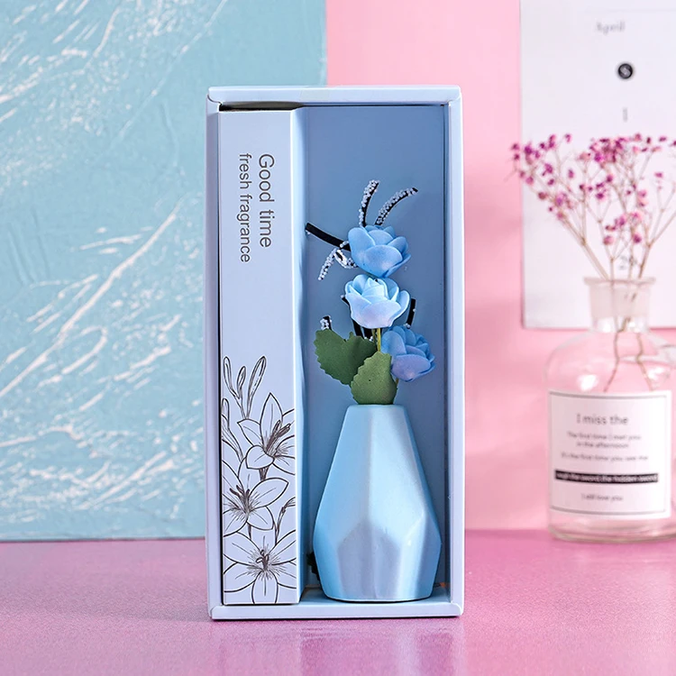 Personalized Color ceramic no fire aromatherapy fashion home decoration Luxury porcelain empty reed diffuser glass