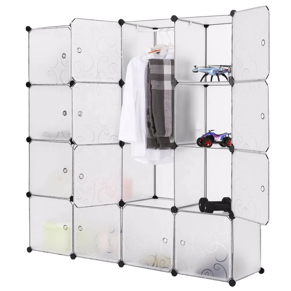 30-Cube Storage Organizer Large Brown DIY Stackable Easy Assemble Plastic Steel Frame Decorative Modular Clutter-Free Closet Yar