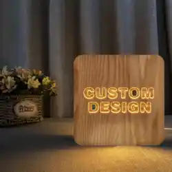 FS-T1971W wooden night light popular 3d night light jesus cross