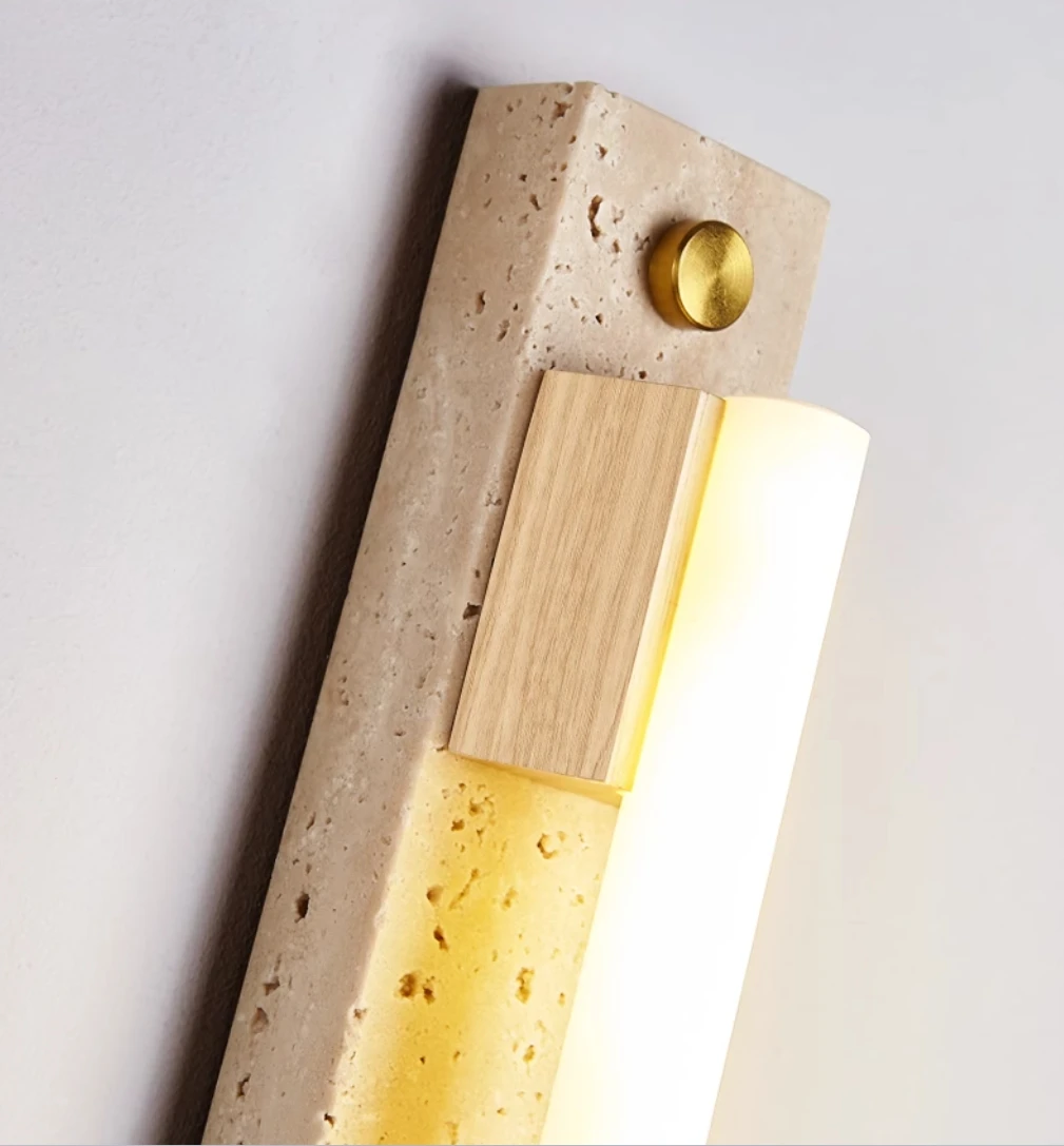 B3722 Natural travertine long shaped PVC LED tube decorative living room reading room LED wall lamp light wall sconce