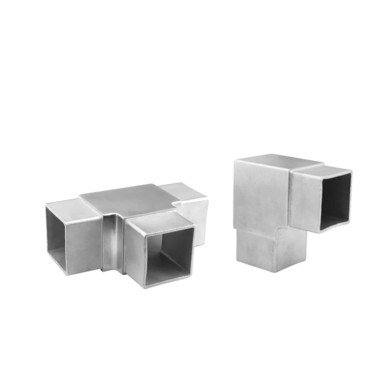 Square Tube Clamp Fittings 4 way Pipe Clamps Key Clamp Fittings for guard handrail
