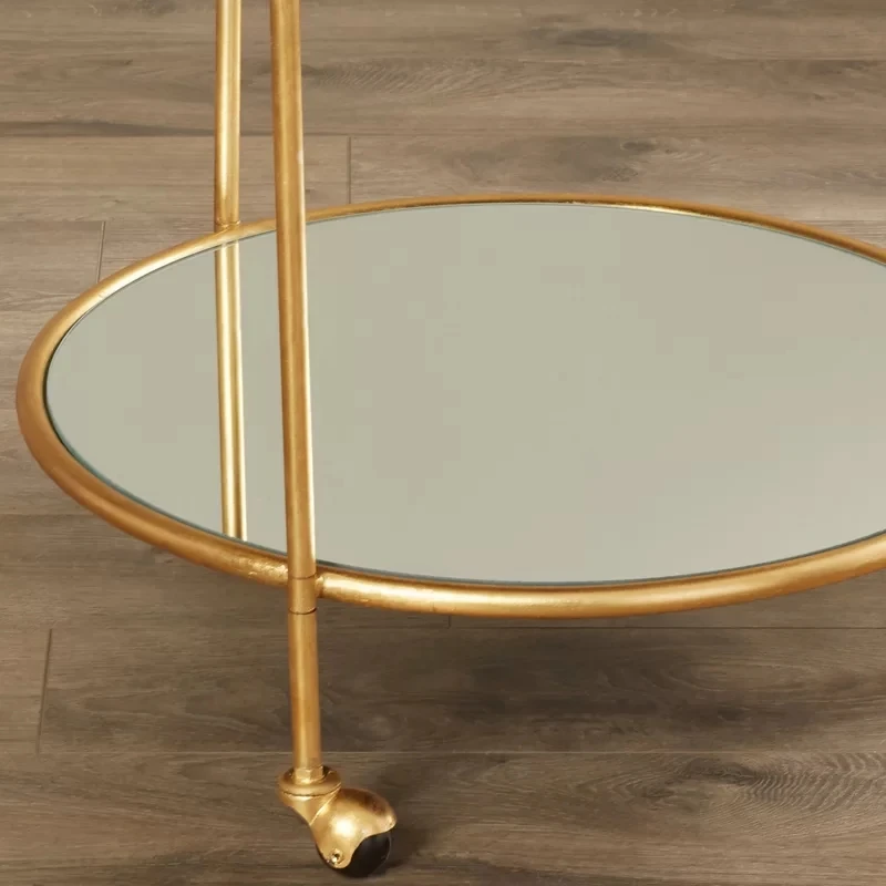 Скандинавская модная многослойная Мобильная металлическая тележка с зеркалом