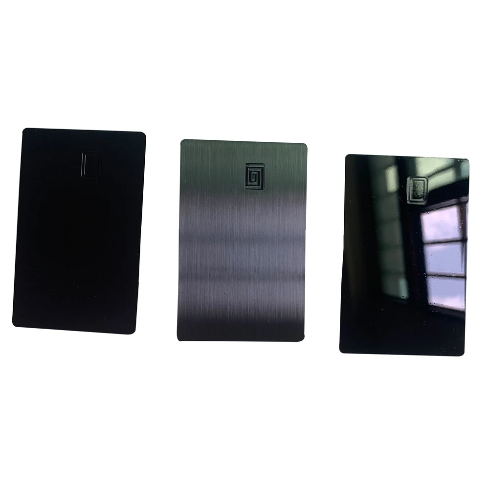 0.8MM Stainless Steel Metal Credit Card Black Matte Brushed Mirror Metal Card For Visa Master Card DIY Engraved