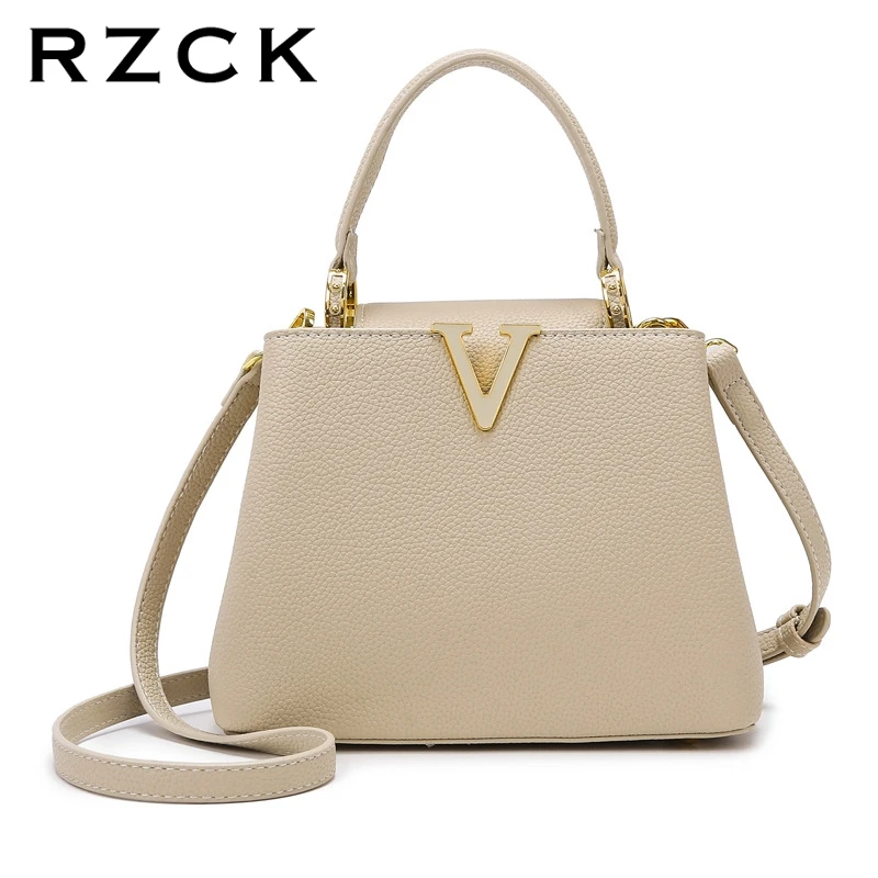 RZCK Dropship High Quality Guangzhou Woman Full Grain Soft PU Leather Shoulder Bag Wholesale Ladies Crossbody Bucket Bags Purses