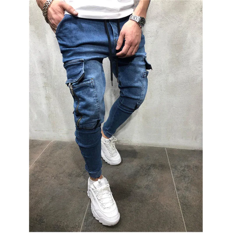 mens clothing manufacturing jeans men slim custom jeans skinny Leggings zipper pocket custom mens jeans
