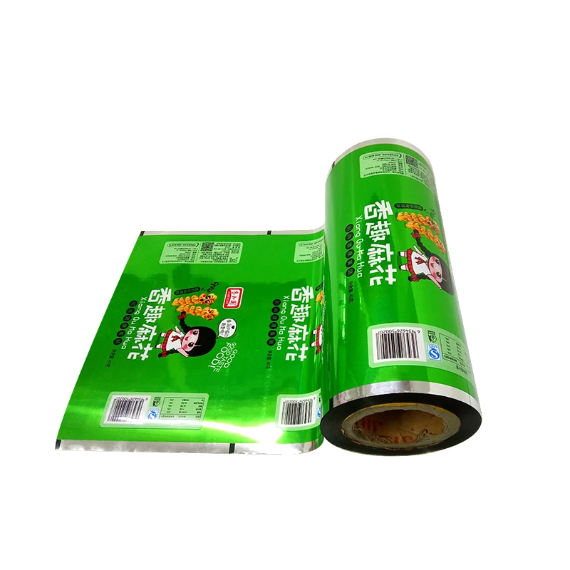 Aluminum foil food packaging film/plastic printed laminated packing film roll for snack