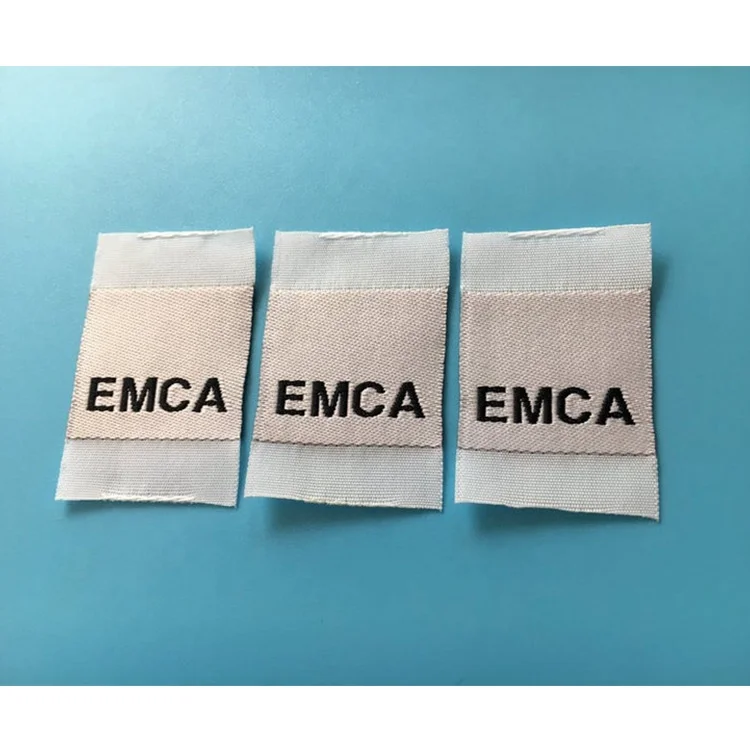 Custom Logo Labels, Clothing Tags Organic Cotton Name Iron On Woven Labels