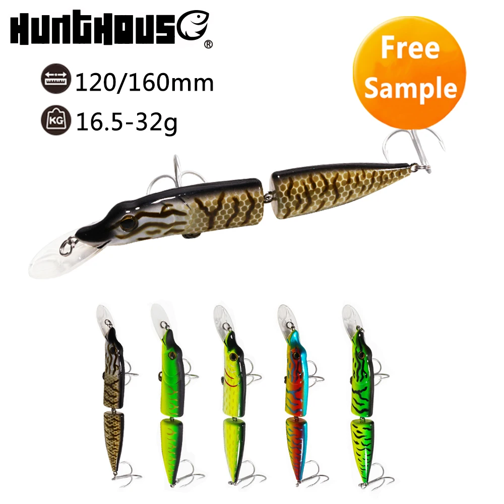 hunthouse brand customized floating pike  multi-joined minnow lure