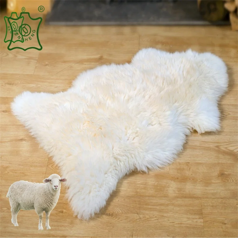Long Soft Wool Fully Machine Washable Colorful Sheepskin Rug Fur China Supplier Colorful Single Pelt 5-8cm Natural Plate 90*60cm