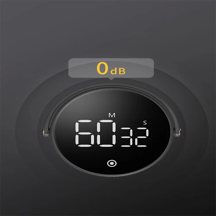 Magnetic LED Countdown Digital Kitchen Black Timer With 3 Level Volume For Children