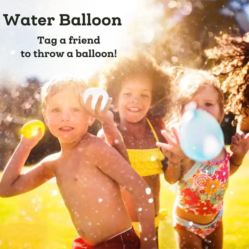 Reusable Water Balloons Refillable Water Balloon Quick Fill Self Sealing Water Bomb Splash Balls for Kids Swimming Pool