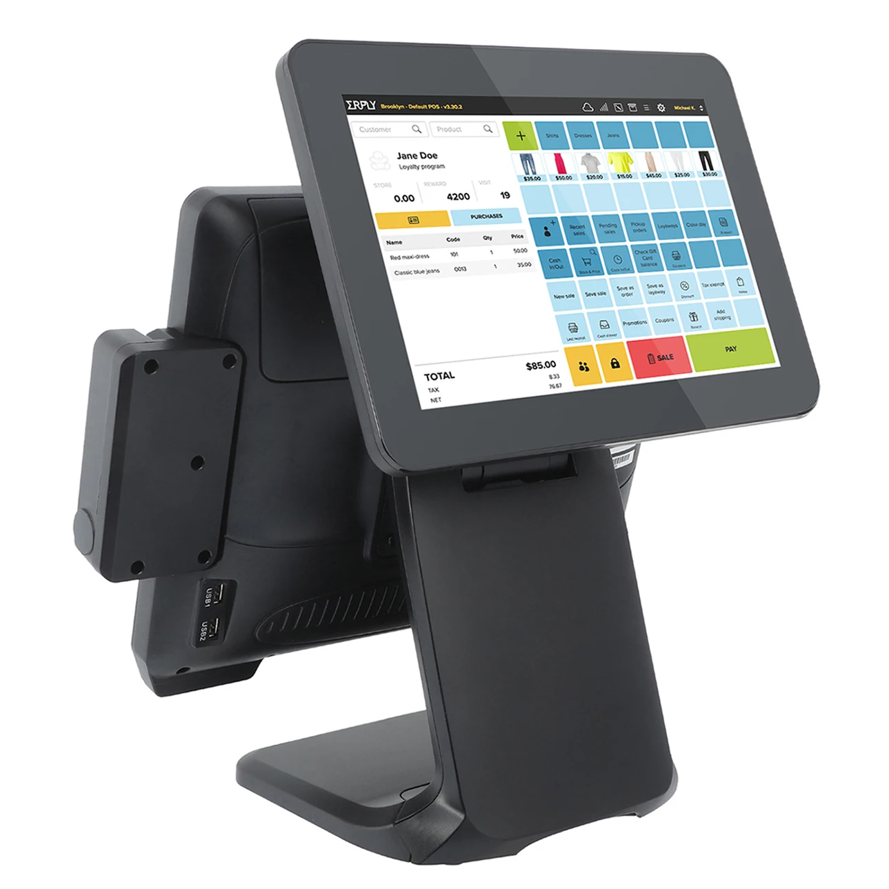Горячая Распродажа 15inch POS все-в-одном машины с двумя экранами кассовый аппарат магазины Android платежный терминал