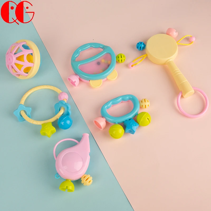 Factory Wholesale Infant Educational Rattle Toys for Babies Safety Toys Newborn Shaker Set Colorful Baby Rattles Toy Sets