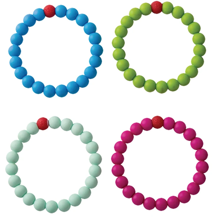  Chewable Soft Round Pastel Teether Bracelet Sensory Teething Toy Baby