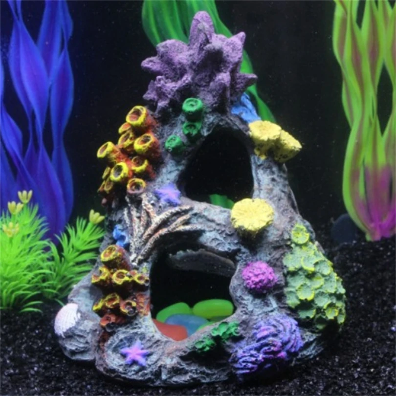 Coral Ornaments Fish Tank Landscape Shell Starfish Sea Anemone Decoration Realistic Coral Mountain