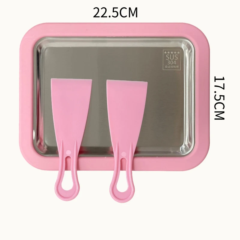 Household fried yogurt machine summer mini fried ice tray small homemade DIY snacks 304 stainless steel fried yogurt tray