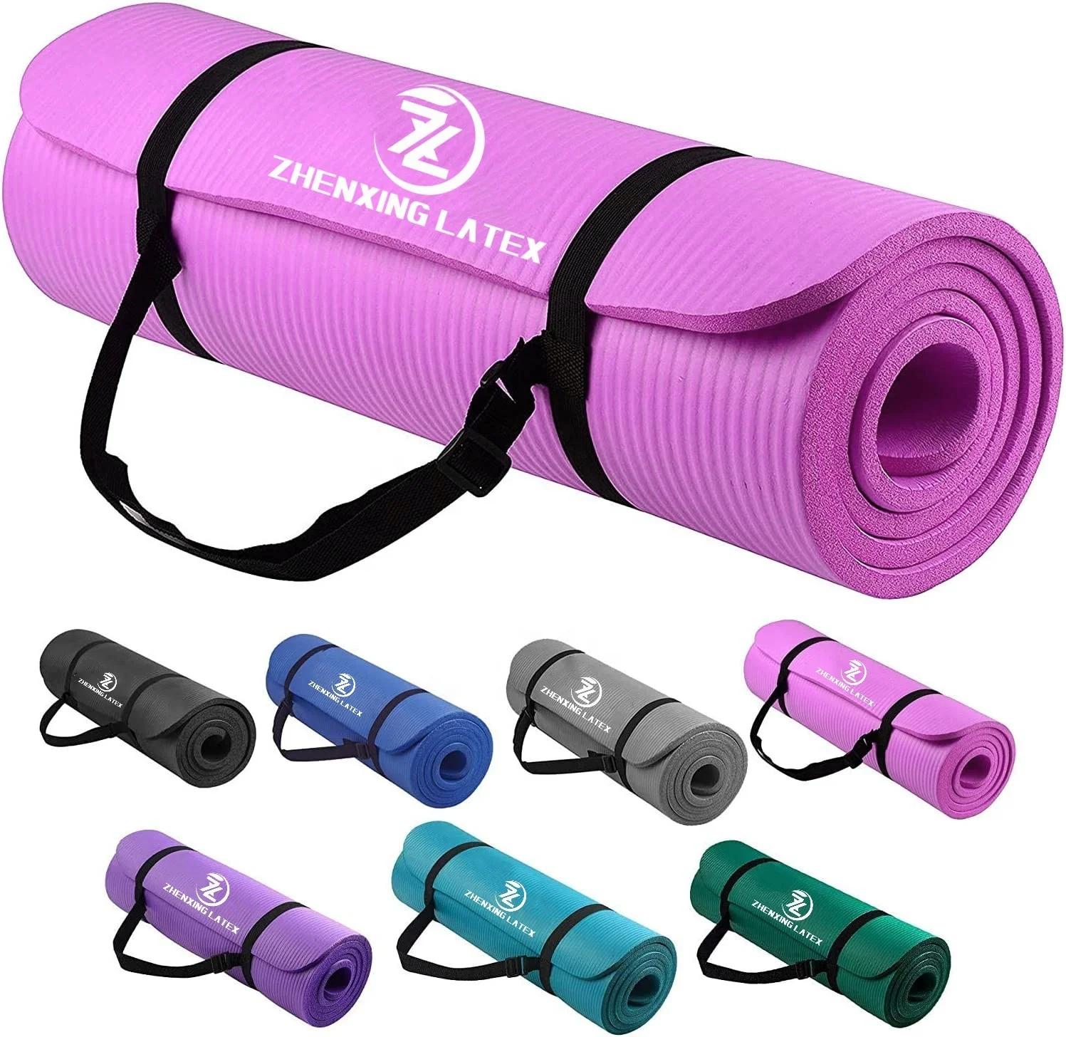 2023 customized NBR Yoga Mat Factory Price Private Label Non Slip SINGLE color Layer Folding 8mm 6mm NBR Yoga mat with strap