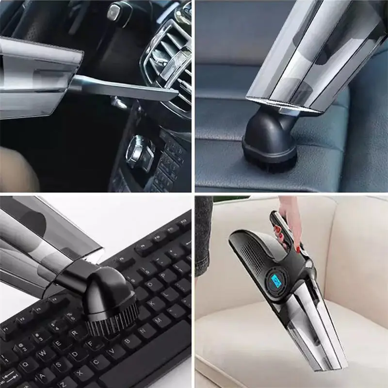 Wireless/Wired portable 120W 6000Pa powerful multifunction 4 in 1 car vacuum cleaner with air pump for car washing