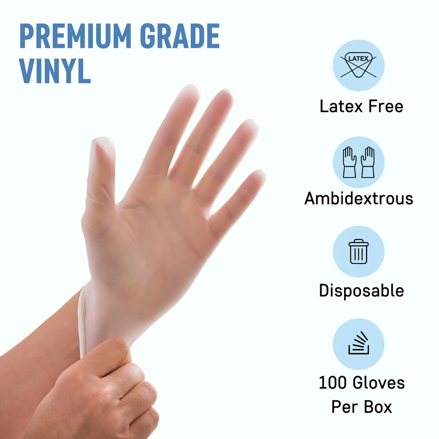 medical 100% PVC gloves and industrial vinyl gloves xl gloves powder free vinyl beijing for food 100 count