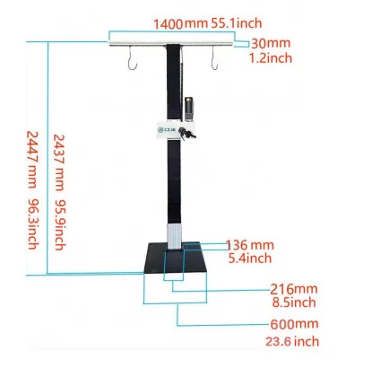 CZJB repair stand for e-bike bicycle repair with adjustable telescopic pole to secure the handlebars