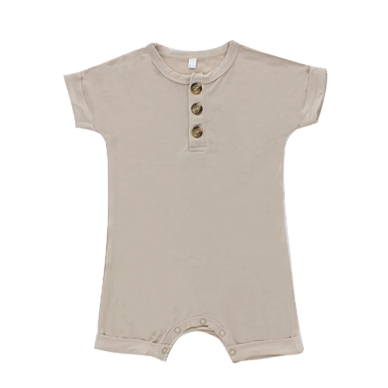 Baby Cotton Romper Kids Jumpsuit Romper 190 Gsm Bamboo Viscose And Cotton Organic Baby Clothes Romper