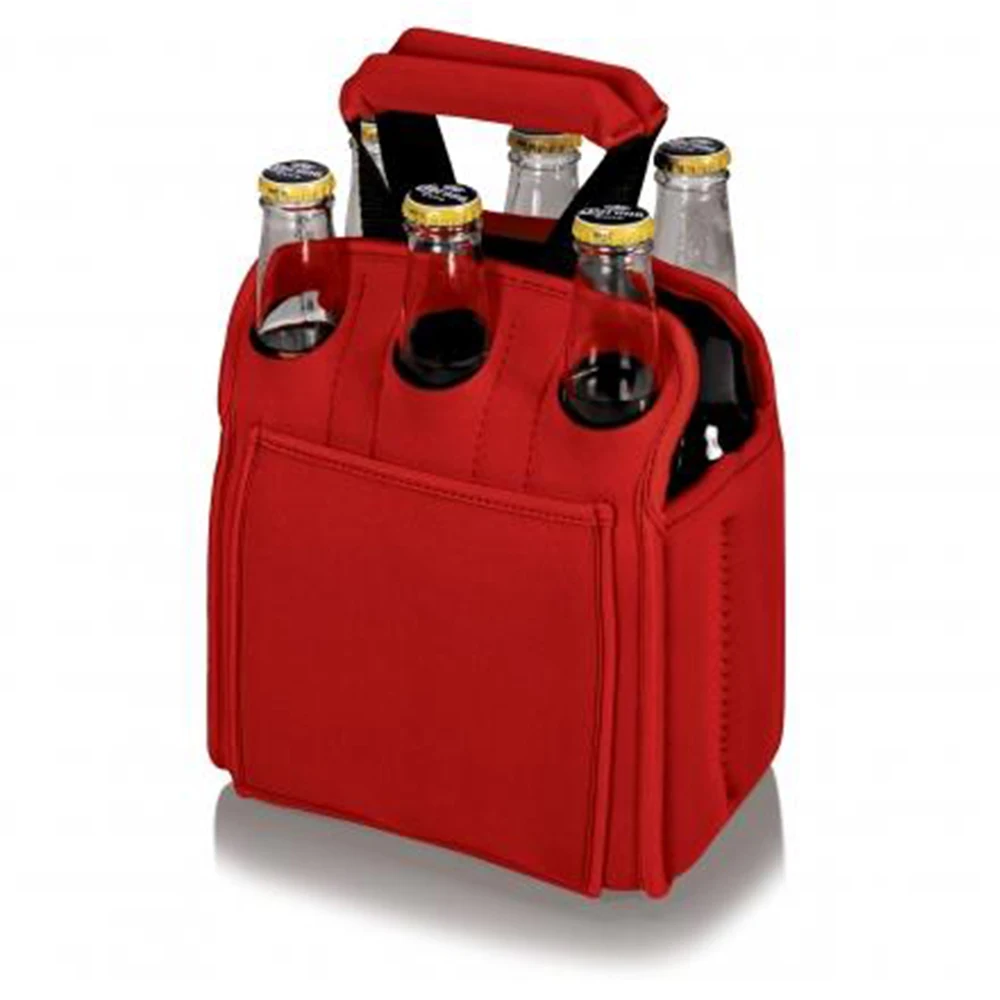 6-pack Beer Bottle Tote Insulated Neoprene Beer Carrier Cooler Bag Water Drinks Bottle Protective Carriers for Travel Camping