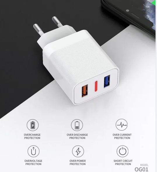 Прямая поставка зарядное устройство с двумя USB-портами 2 4 А быстрая зарядка универсальное дорожное Сетевое европейской вилкой для мобильных телефонов