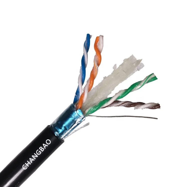 Changbao pass Fluke Test Shielded Cat 6 Gel Filled Lan Cable Waterproof Outdoor Direct Burial FTP Cat6 Networking Cable