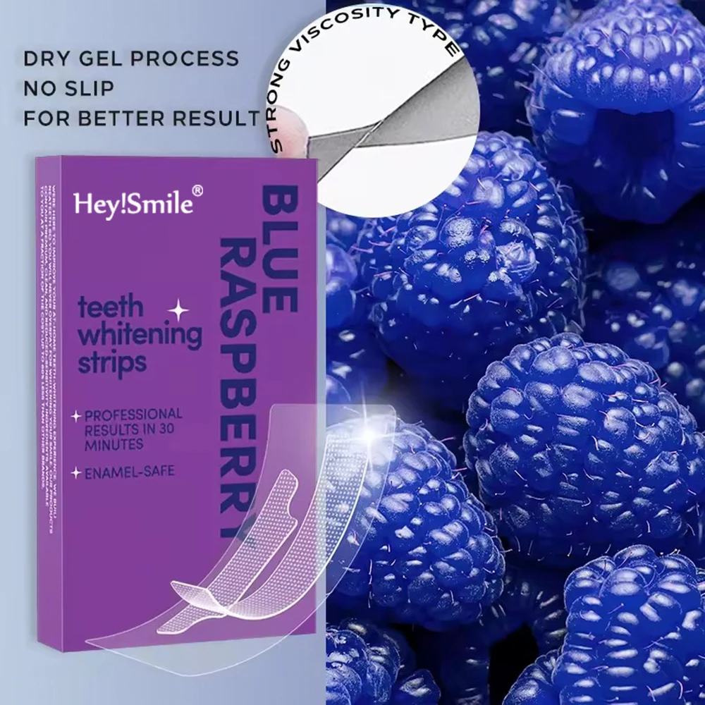 Professional Fruit Flavor PAP DRY Teeth Whitening Strips Custom Logo Non-Sensitive Fruit Flavor Effective Stain Removal