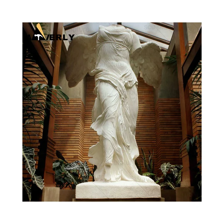 Stone Carvings And Sculptures Granite Greek Angel Statues Headless Angel Statue Life Size White Marble Winged Victory Sculpture