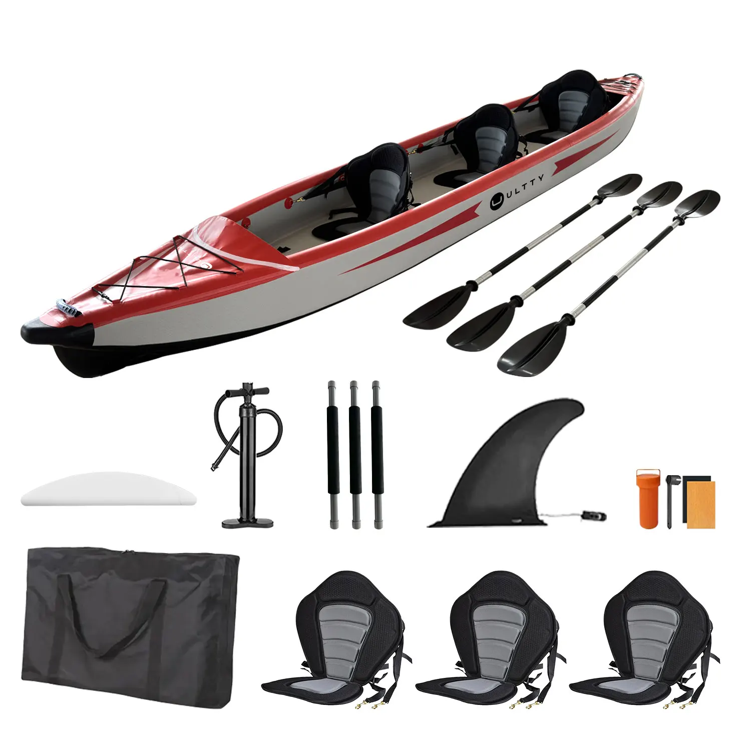 ULTTY OEM New Arrival 2 Person Foldable Canoe Inflatable Boat Sport Kayak Fishing