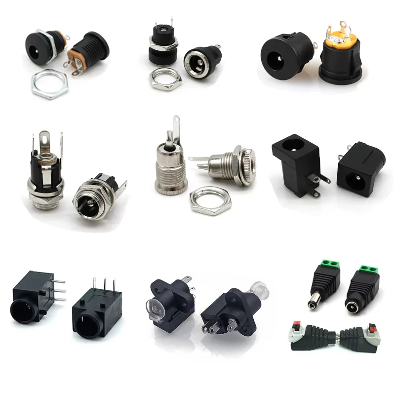 Wholesale DC Female&Male Jack 5.5*2.1mm Connector Plug Adapter Push Type Quick Power Connector