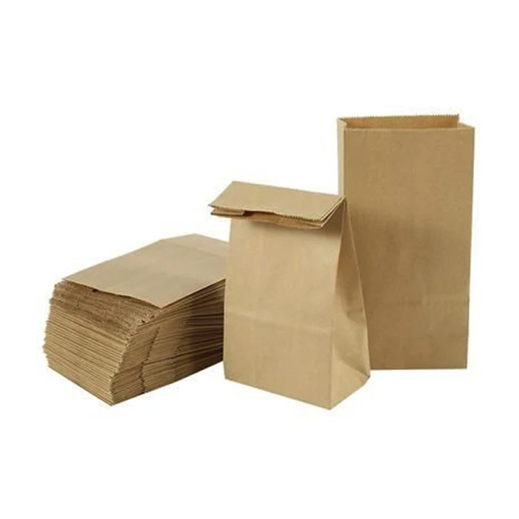 Manufacturers Food grade breakfast Recyclable Sos Brown Kraft Paper Bag With Your Own Logo