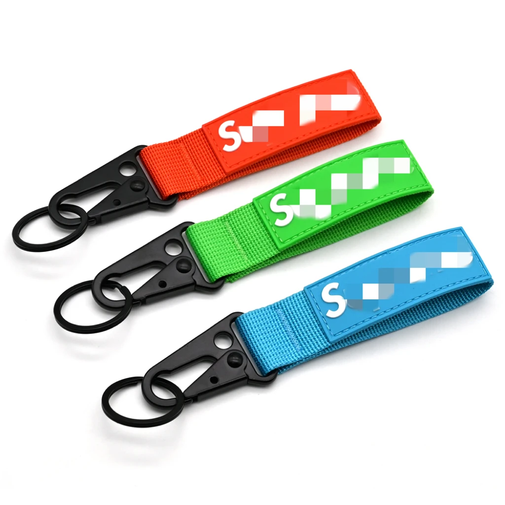 Custom Fashion Colours Nylon Keychains PVC Patch Nylon Fabric Rubber Patch Personality Keychains Luggage Accessories Keychains