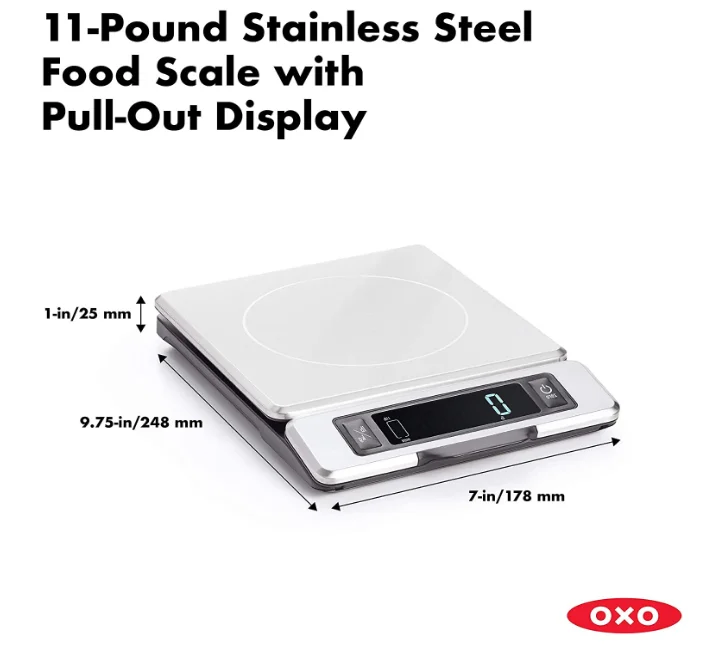 Electronic smart home kitchen scale Stainless steel food scale with pull-out display