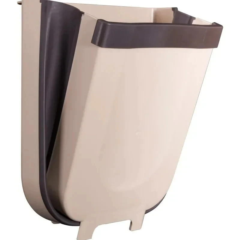 Garbage Classification Home Kitchen Wall-mounted Waste Cabinet Door Large Folding Toilet Bathroom Storage Bucket Trash Can