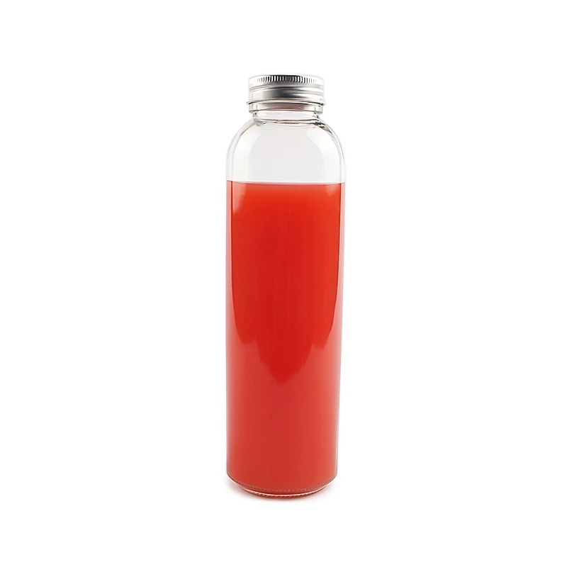 350ml Glass Bottles With Aluminium Lid Juice Water Milk Beverage Glass Bottle