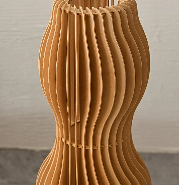 Modern Wooden flower vase Shade Standing Floor Lamp For Living Room Bedroom Sofa