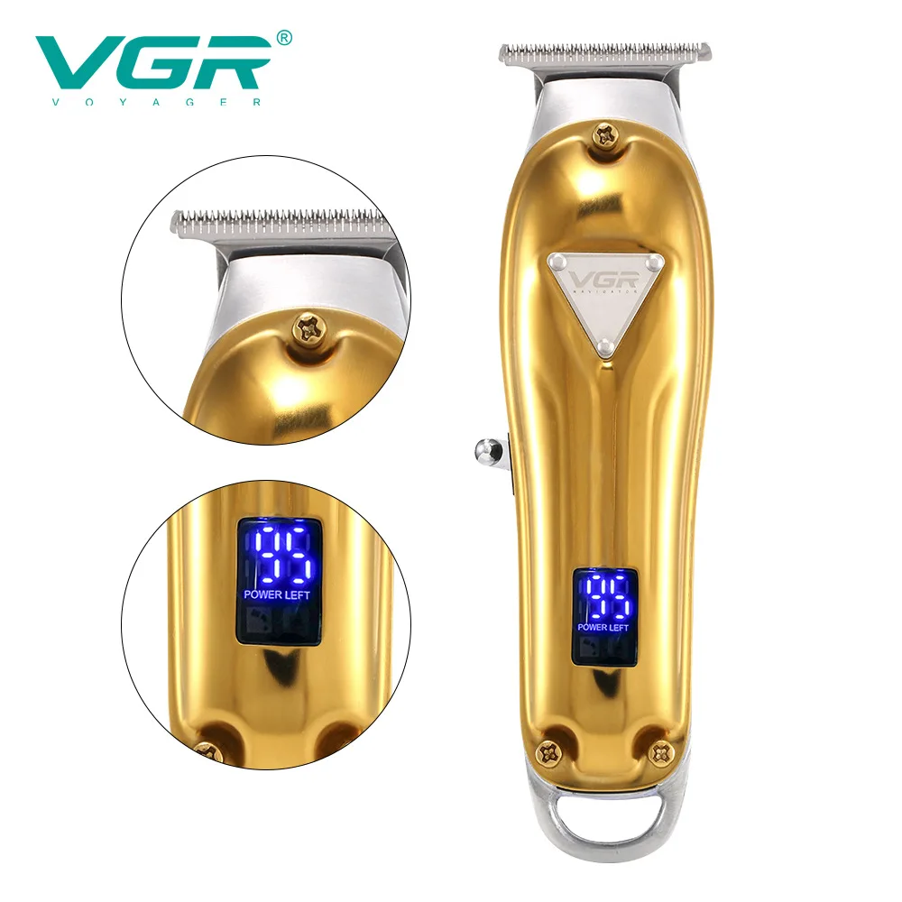 VGR063 Новая электрическая бритва для волос металлическая с масляной головкой Профессиональная Высокая мощность