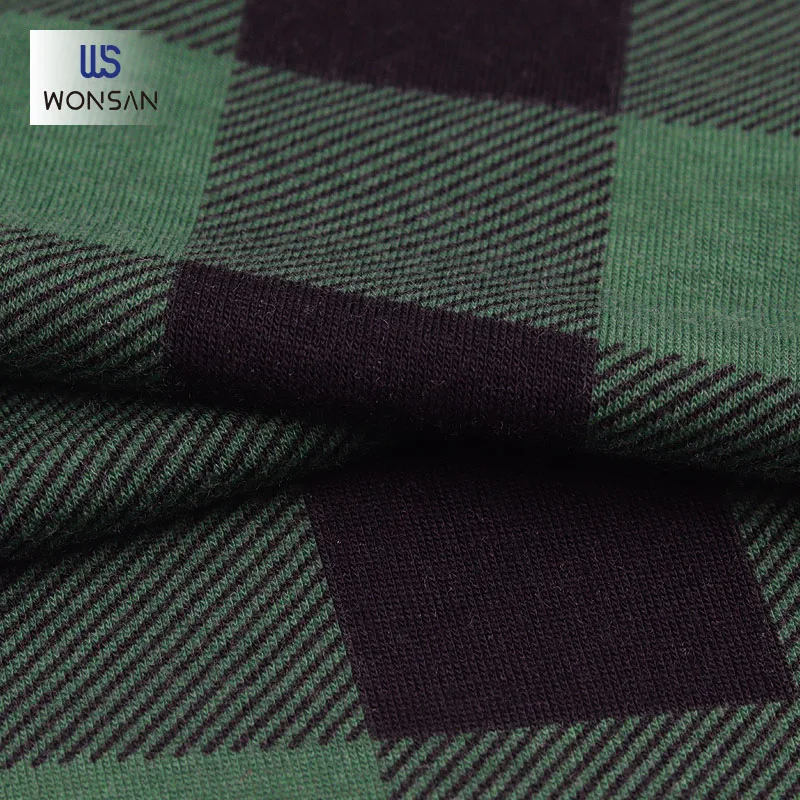 China High Quality Polyester Spandex Garment T-shirt Cloth Yarn Dyed Plaid Printed Jersey Knitted Fabric